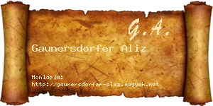 Gaunersdorfer Aliz névjegykártya
